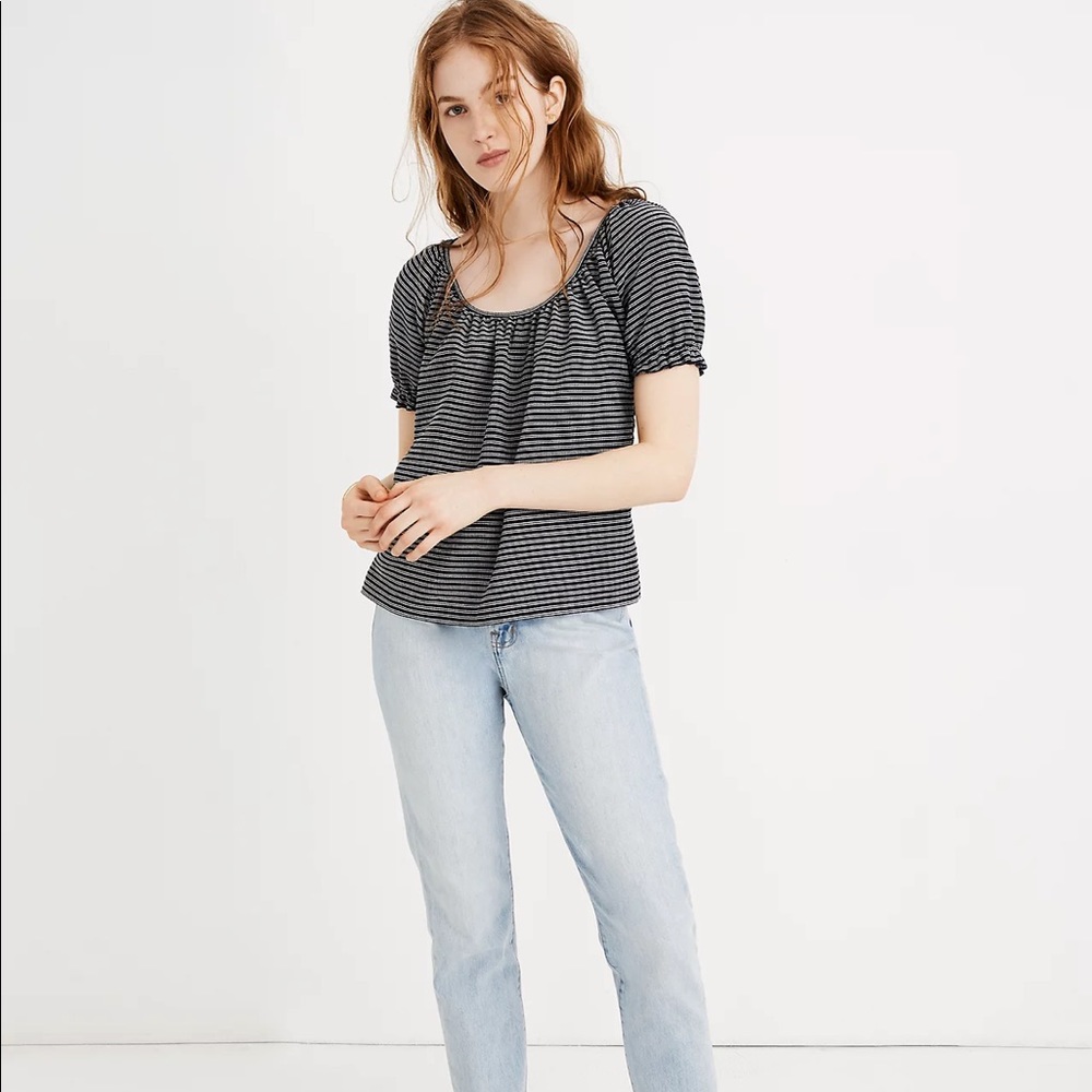 NWOT Texture & Thread Peasant Top in Stripe